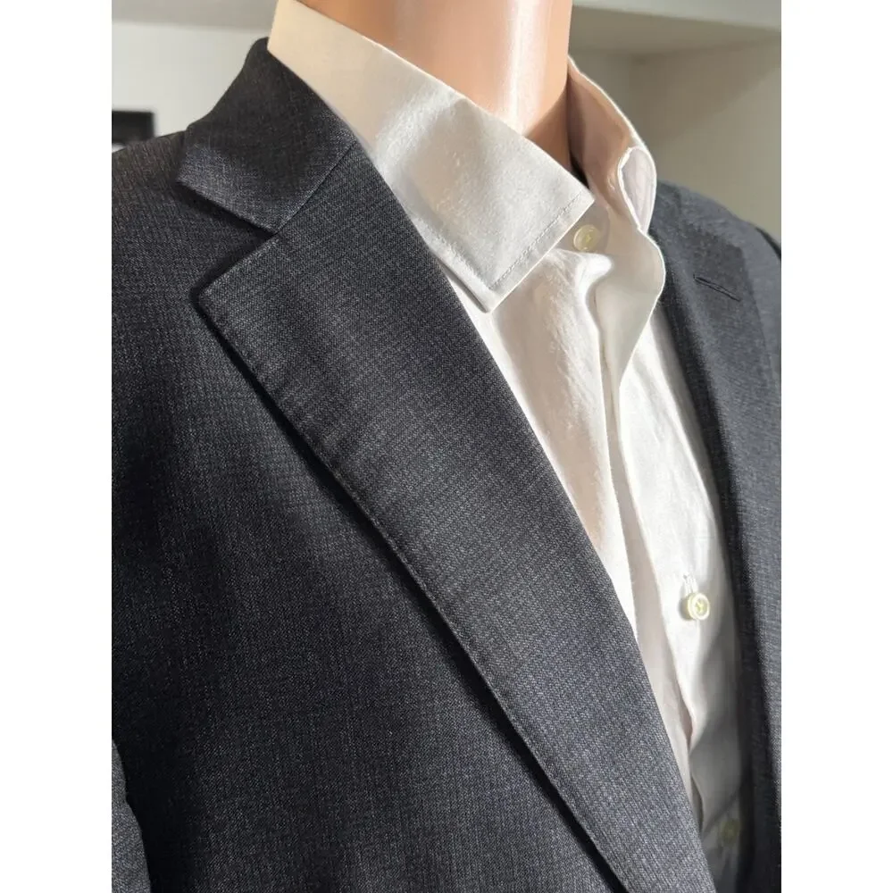 Tom Ford Charcoal Checked Gray Flannel 2Pc Suit Wool 50R 40R 35x29 Trousers EUC
